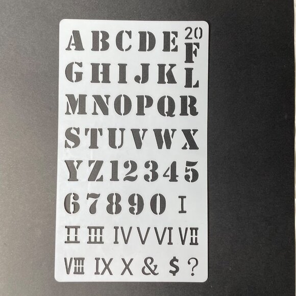 Reusable Art Planner Stencil Alphabets Numbers Roman Numerals mq Mixed Media Sup - Picture 1 of 3